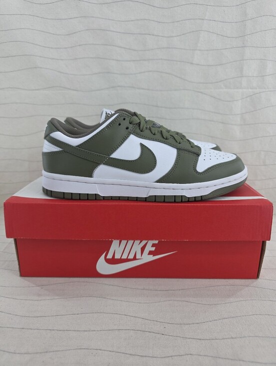 Nike Shoes - Nike Womens Dunk Low White And Medium Olive Sneakers Shoes DD1503-120 Size 7